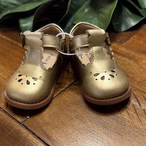 Elegant Gold Kids Dress Shoes